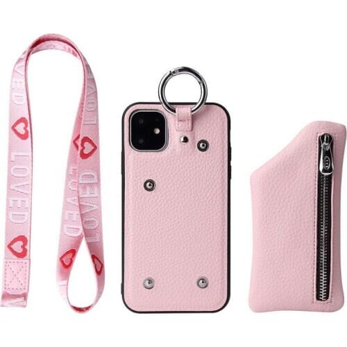 Leather Wallet Zipper Phone Case For Huawei P40 P30 Honor 20 Pro Mate 20 30 Pro Flip Card Stand fashion lanyard funda Coque Capa