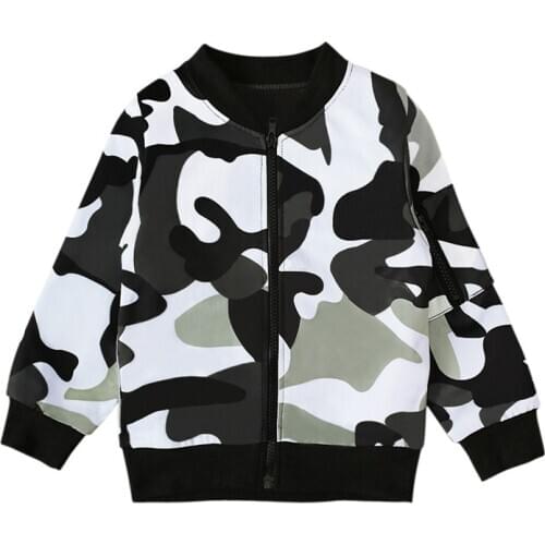 Fashion Spring Autumn Boys Jackets Kids Boys Camouflage Print Coat Fashion Children Sportwear Outerwear Clothing Outfits