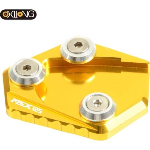 LOGO MSX 125 Side Stand Extension Pad Kickstand Enlarger Support Extension Support Plate For HONDA Grom 125 MSX125 2014-2015