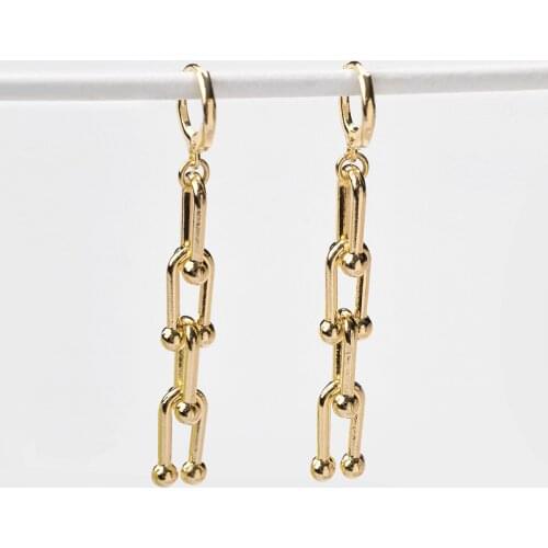 LUNA CHIAO Women Fashion Jewelry Chain Link Long Drop Dangle Earrings