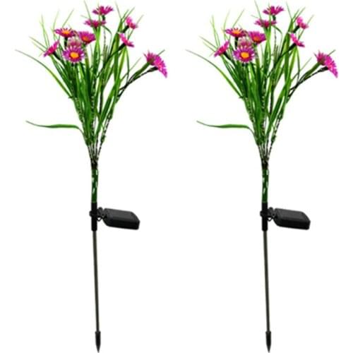 Multicolor Blossom Flower Solar Lamp LED Decorative Outdoor Lawn Lamp Home Garden Fake Flower Night Lights IP66 Waterproof Lamps