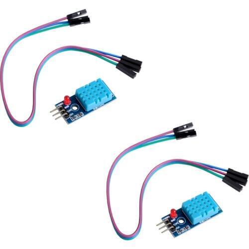 2Pcs/lot DHT11 Temperature Relative Humidity Sensor Module with Cable for Arduino Diy Kit FZ0564B