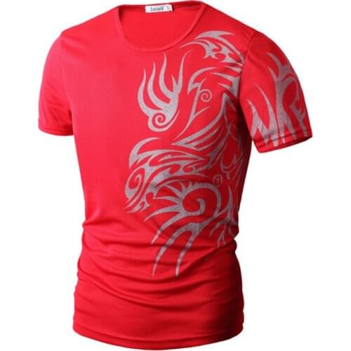2021Summer New Mens T-shirt Short Sleeve Tattoo Running Sports Casual Fashion T Shirts Mens Tops Streetwear Men Clothing