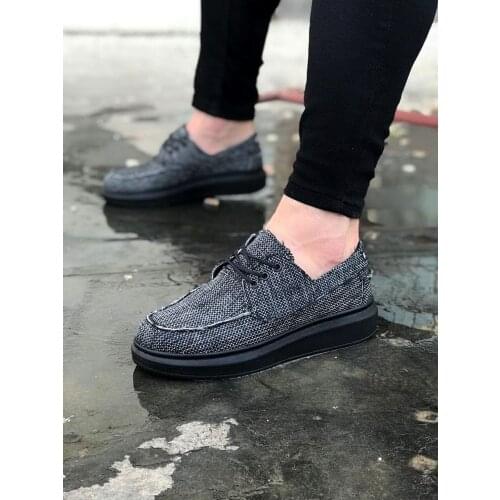 BOA Charcoal Gray Color Men 'S Sports Shoes Laced Linen Shoes Summer Shoes Casual Shoes Comfortable Breathable Flexible WG503