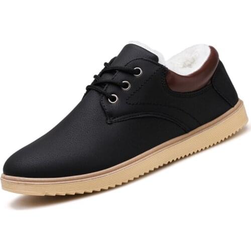 2021 Early Winter New Fashion Mens Snow Boots Round Toe Plush Thickening Slip-on Shoes with Platform Comfortable Non-slip