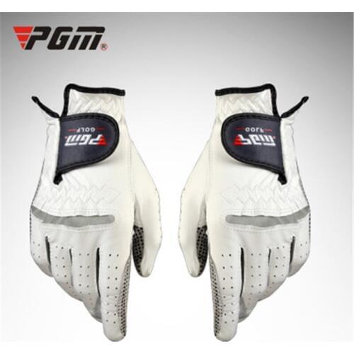 Men Pure Sheepskin Golf Gloves Left / Right Hand Breathable Golf Gloves Male Full Fingers Non-skid Mittens Golf Accessory D0011