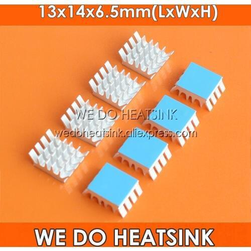 WE DO HEATSINK Spiky Silver 13x14x6.5mm Aluminum Cooling Cooler Heat Sink With Thermal Blue Double Sided Tape Applied