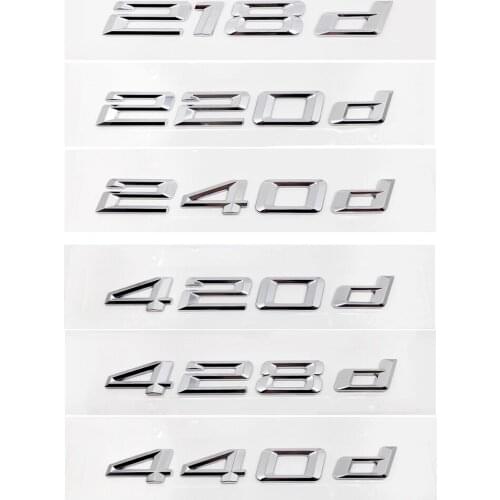 Diy Rear Sticker for BMW 218d 220d 240d 420d 428d 440d F22 F45 F32 F33 Silver Glossy Decal Badge Automobiles Exterior Decoration