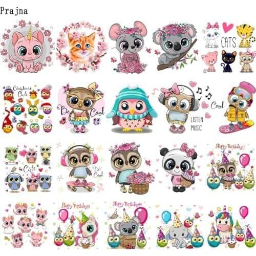 Prajna Owl kaola Patch Catoon Iron On Transfer Patches Heat Transfer Vinyl Patches Thermal Sticker Stickers On Baby Clothes DIY