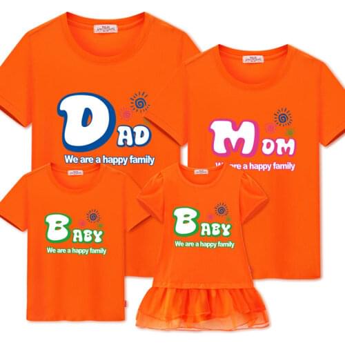Family matching outfits father mother and me clothes girl and boy clothing baby 100% cotton Casual Tshirt mothers day gift