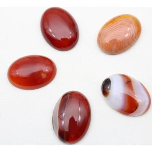 Wholesale 1pcs 18x25mm Natural stone red agates Oval cabochon no hole beads for jewelry making Headwear necklace accessories