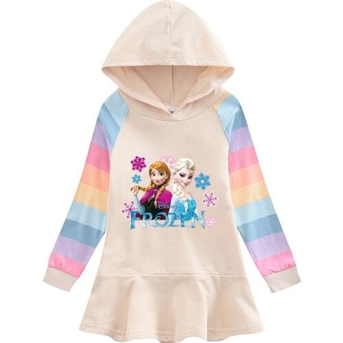Autumn Kids Clothes Teenage Girls Clothing Frozen Elsa Anna Printed Hooded Long Sweatshirt Cute Teenagers Children Hoodies