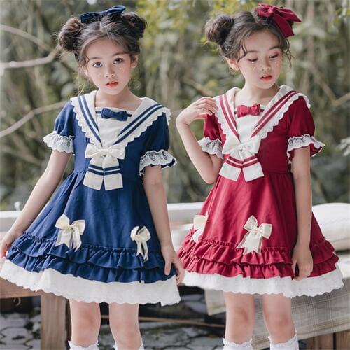 Girls Medieval Retro Court Lolita Dress Cute Sweet Jsk Renaissance Gothic Princess Kids Carnival Party Victoria Costume 90-150CM