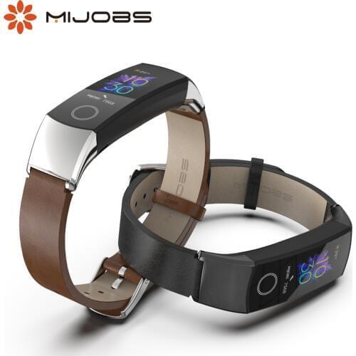 Strap for Honor Band 5/4 Genuine Leather Bracelet Wristbands Compatible for Honor Band 4 Replacement Wrist Belt for Huawei Watch