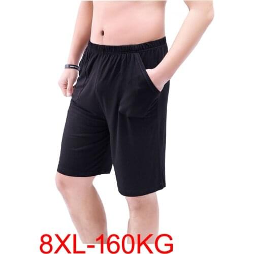 New summer large size mens shorts cotton modal casual home pants thin section 8XL loose shorts pajamas men 52 54 55 160KG