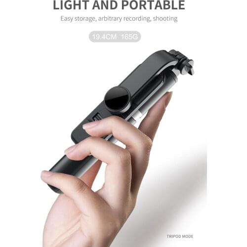 Selfie Stick Tripod, Extendable Tripod Stand with Bluetooth Remote, Heavy Duty Stainless Steel , Lightweight - Black+Fill Light