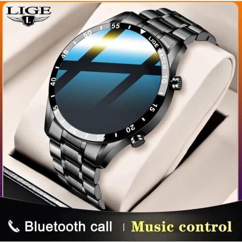 LIGE 2021 New Business Smart Watch Bluetooth Call Smartwatch Men Women Waterproof Sport Fitness Bracelet For IOS Android Honor