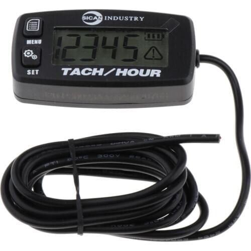 Tachometer with Hour Meter Backlit Display for 2/4 Stroke Gasoline Engine ATV