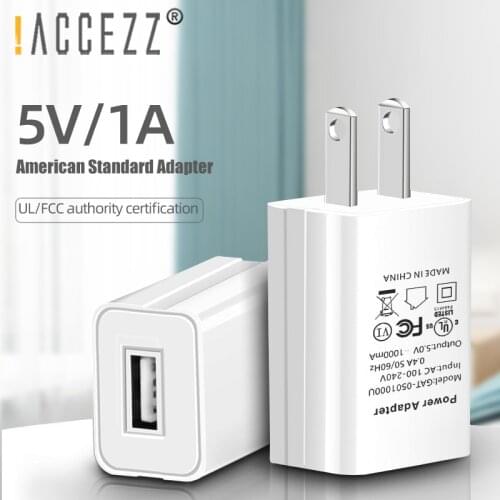 !ACCEZZ USB Charger 5V 1A Phone Adapter For iPhone Samsung Xiaomi EU US Adapter Portable Wall Charger Plugs Travel Power Charger