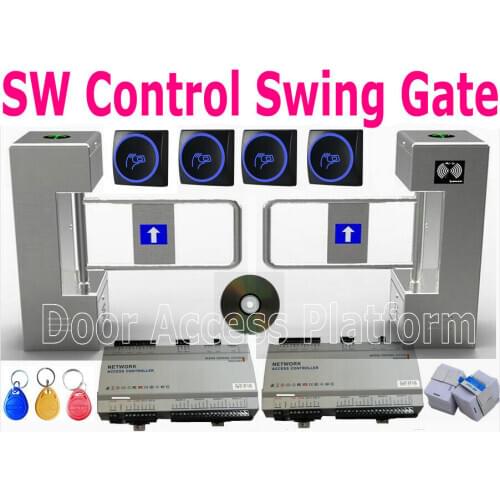 PC Software Control Web+TCP RFID Swing gate RFID Access Right gate+Left Turnstie,Access controller gate,Pedestrian passageway