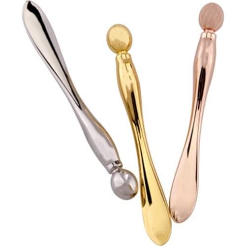 Gold Alloy Metal Cosmetic Spatulas Facial Mask Spoon DIY Eye Cream Mixing Spatula Scoop Anti Wrinkle Massage Sticks Makeup Tools
