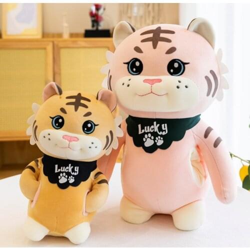Zqswkl 25/40/50cm tiger plush toy doll winter hand warm cover doll birthday gift for men and women animal stuffed toys