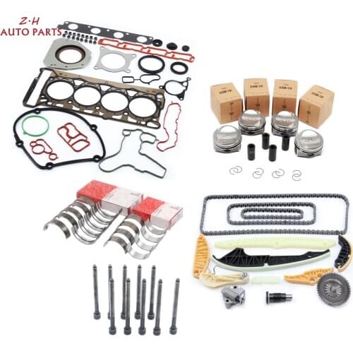 06H107065BS 1.8T Piston 23mm Overhaul Kit AGT Engine Rebuilding Kits Timing Chain Tensioner Kit For Audi A4 TT VW Passat B7 CC