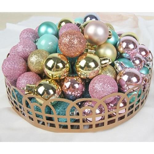 1 Box Eco-friendly Christmas Tree Ball Attractive PS Christmas Ball Hanging Ornaments Decor for Home