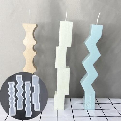1pcs Irregular Shaped Strip Candle Silicone Mold Aromatherapy Handmade Soap Gypsum Silicone Mold Candle Making Resin Mold