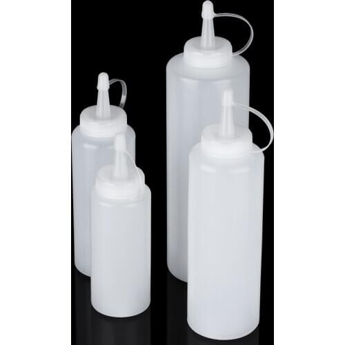 1PC Plastic White Chocolate Squeeze Bottle With Cap Bread Baking Dessert Condiment Dispenser Bottle Cake Decorating Tool