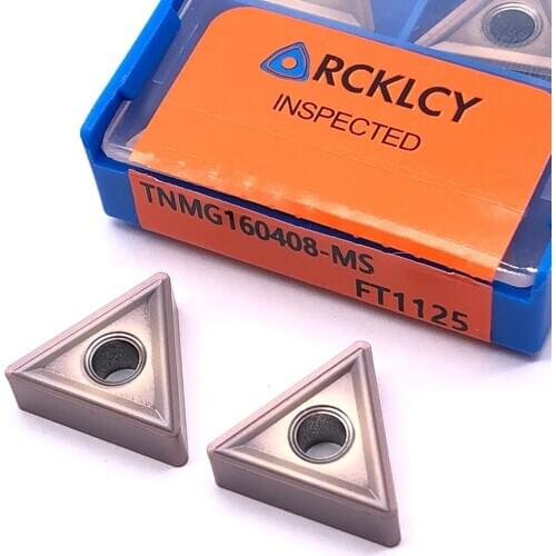 10pcs RCKLCY tungsten steel blade TNMG160408 MS FT1125 CNC lathe Cutting blade carbide turning insert For stainless steel
