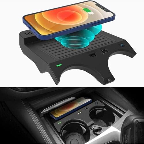 10W Car Wireless Charger Center Console Wireless Charger Pad for-BMW 5 Series 2017-2021 6 Series 2018-2019