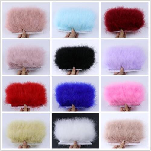 13 Colors 1 Meter Fancy Soft Fluffy Turkey Marabou Feather Ribbon Trim Feather Width 3-5 CM Party Clothing Decorative Accessory