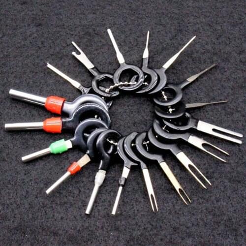 18pcs Iron Terminal Removal Tool Wiring Crimp Connector Pin Extractor Puller Terminal Professional Repair Tools
