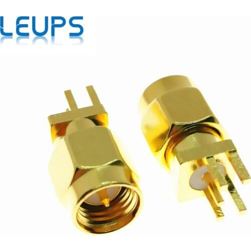 20PCS SMA Male Plug Solder Edge PCB Clip Mount RF Connector 1.6mm Spacing