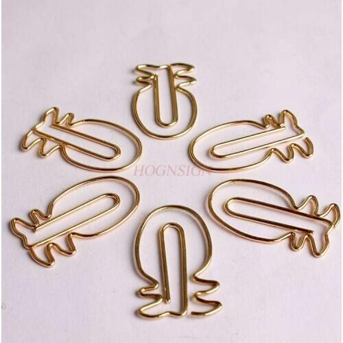 20pcs Pineapple Paper Clip Paper Clip New Golden Paper Clip Office Supplies Stationery Clip Paper Clip