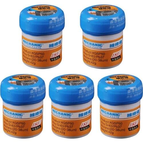 5PCS/Lot XGSP50 42G MECHANIC (MCN-300)Solder Paste Tin Cream Flux Paste Sn63/Pb37 25-45um XG-500 XG-50 For Soldering New Packing