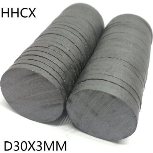 50pcs/lot Y30 disk Ferrite Magnet 30*3 mm Permanent magnet 30mm x 3mm Black Round Speaker 30x3 mm