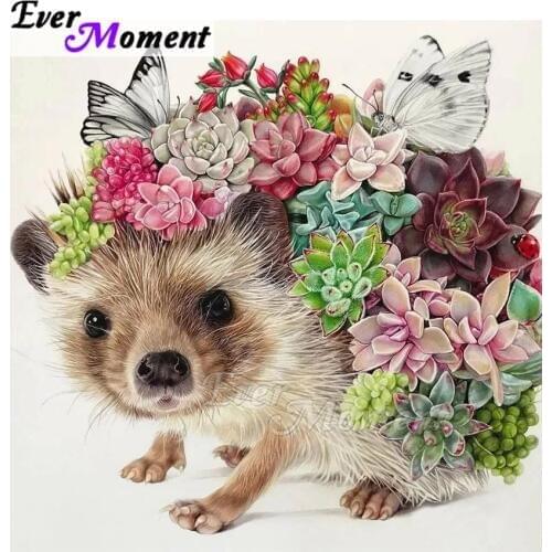 Ever Moment Diamond Painting Hedgehog Succulents Butterfly Mosaic Picture Of Rhinestone Diamond Embroidery Cross Stitch ASF1990