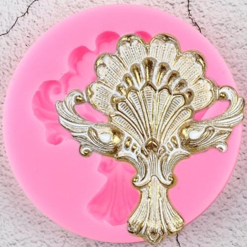 Baroque Flower Relief Border Lace Silicone Mold Cupcake Topper Fondant Cake Decorating Tools Jewelry Resin Candy Chocolate Mould