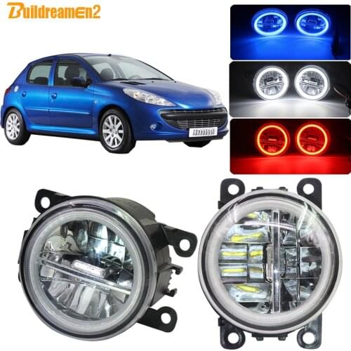 Buildreamen2 Car H11 4000LM LED Lamp Fog Light Angel Eye Daytime Running Light DRL 12V For Peugeot 206+ T3E 2009 2010 2011 2012
