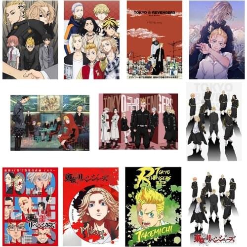 29*42cm Japanese Anime Tokyo Revengers Paper Poster Hanagaki Takemichi Ken Ryuguji Comics Posters Home Room Wall Door Decoration