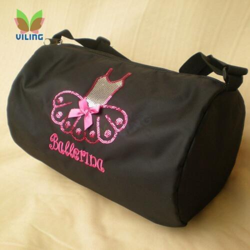 Black dance bag Single shoulder Water-proof fabric bags for girls women dancer Embroidered Clutch for ballet girls