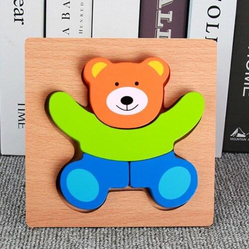 Wooden Animal Jigsaw Puzzles Educational Kids Toys Travel Puzzle Toys Early Education Toy Shape Matching Animal Cognitive Game