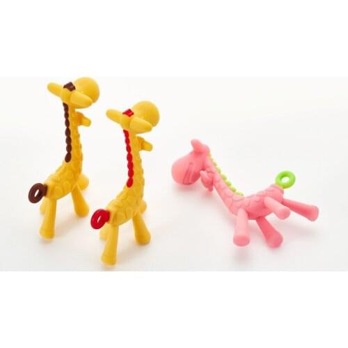 Baby Teether Baby Giraffe Teething Stick Toddle Silicone Banana Teething Baby Care Toothbrush for Baby Infant Teether Molar Rod
