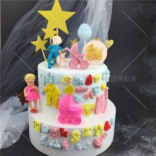 Baby Series Silicone Cake Mold Fondant Soap Mold Fondant Sugar Craft Cookies Cutter DIY Cake Decoration Tools