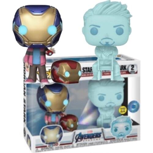 FUNKO POP Marvel Avengers Iron Man Morgan Star and Tony Stark (2-pack) #02 Funko Marvel Vinyl Figure Toys Decoration Gifts