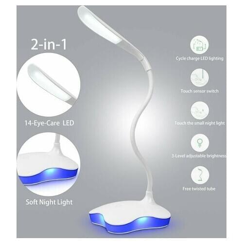 Flexible Table LED Desk Eye-care LED Lamp 5V USB Charging Home Office Study Dimmable Night Light Touch Switch