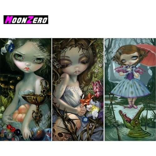 New Diy 5D Diamond Painting Popular Cartoon Big Eye Girl Diamond Mosaic Sale 5D Diamond Embroidery Full Set Rhinestone Pictures