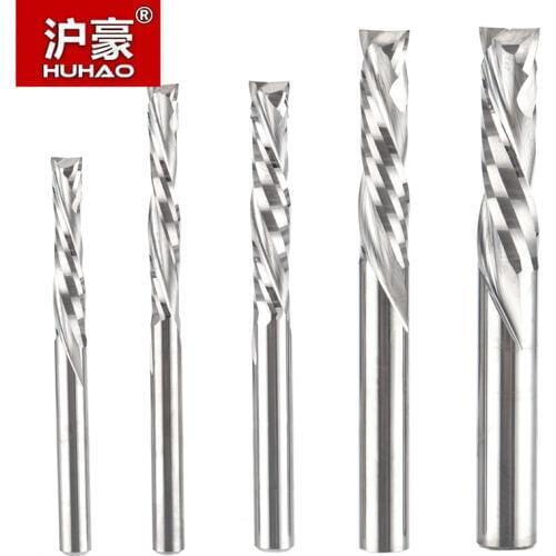 HUHAO 1pc Imported Material Two-flute Composite Milling Cutter Woodworking Cutter PVC MDF Clamp Board Sprial Cutter